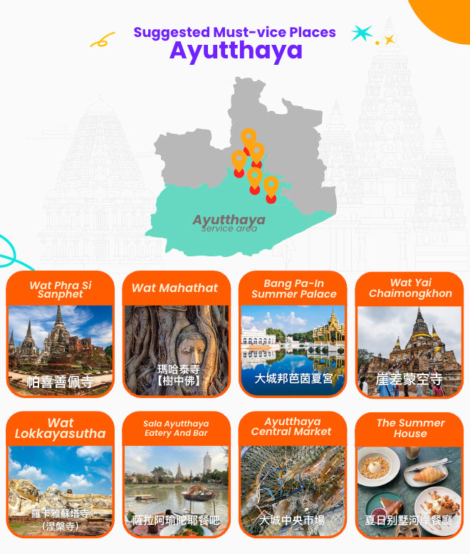 Bangkok and Ayutthaya Car Rental with Driver Global