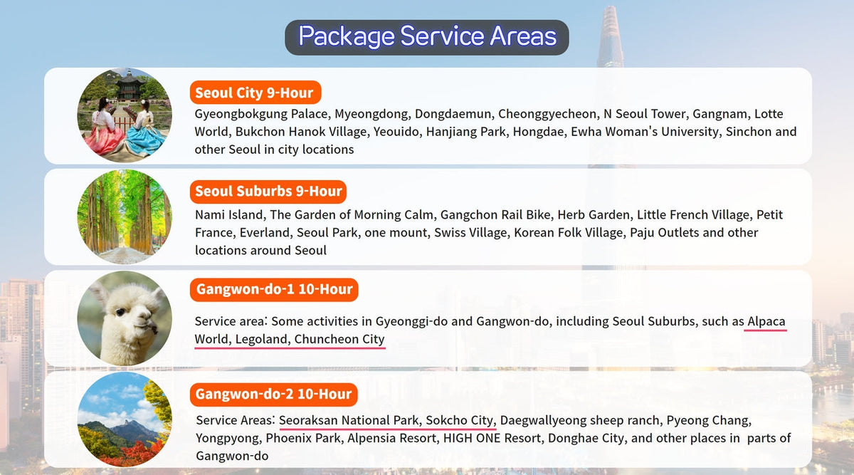 Gangwon - do and Gyeonggi - do Private Car Charter