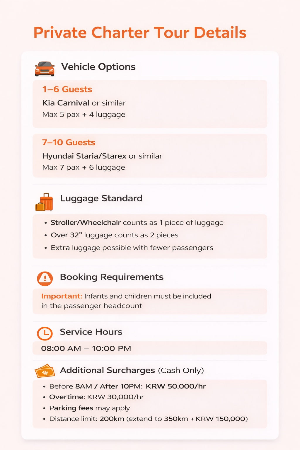 Seoul and Suburbs Private Car Charter Tour