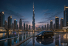 Dubai private car charter with Burj Khalifa skyline