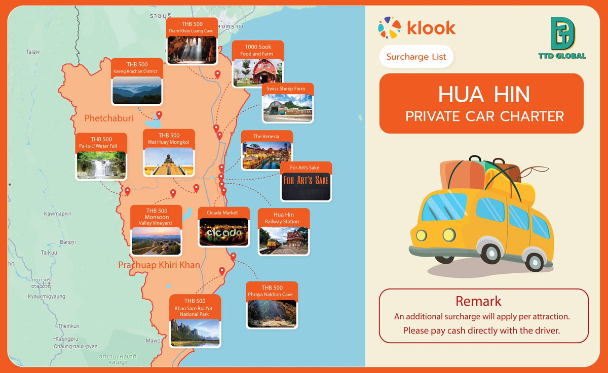 Hua Hin Private Car Charter Custom Tour from Bangkok