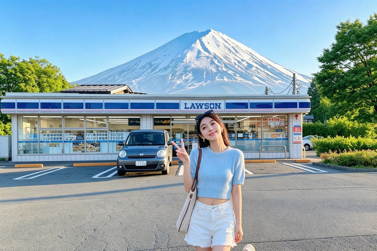 (Mount Fuji Popular Photo Spots Private Customized Charter) Mount Fuji Arakurayama Sengen Park & Hikawa Clock Shop & Lawson Convenience Store & Oshino Hakkai & Oishi Park Day Trip Hotel Pickup and Drop - off from Tokyo
