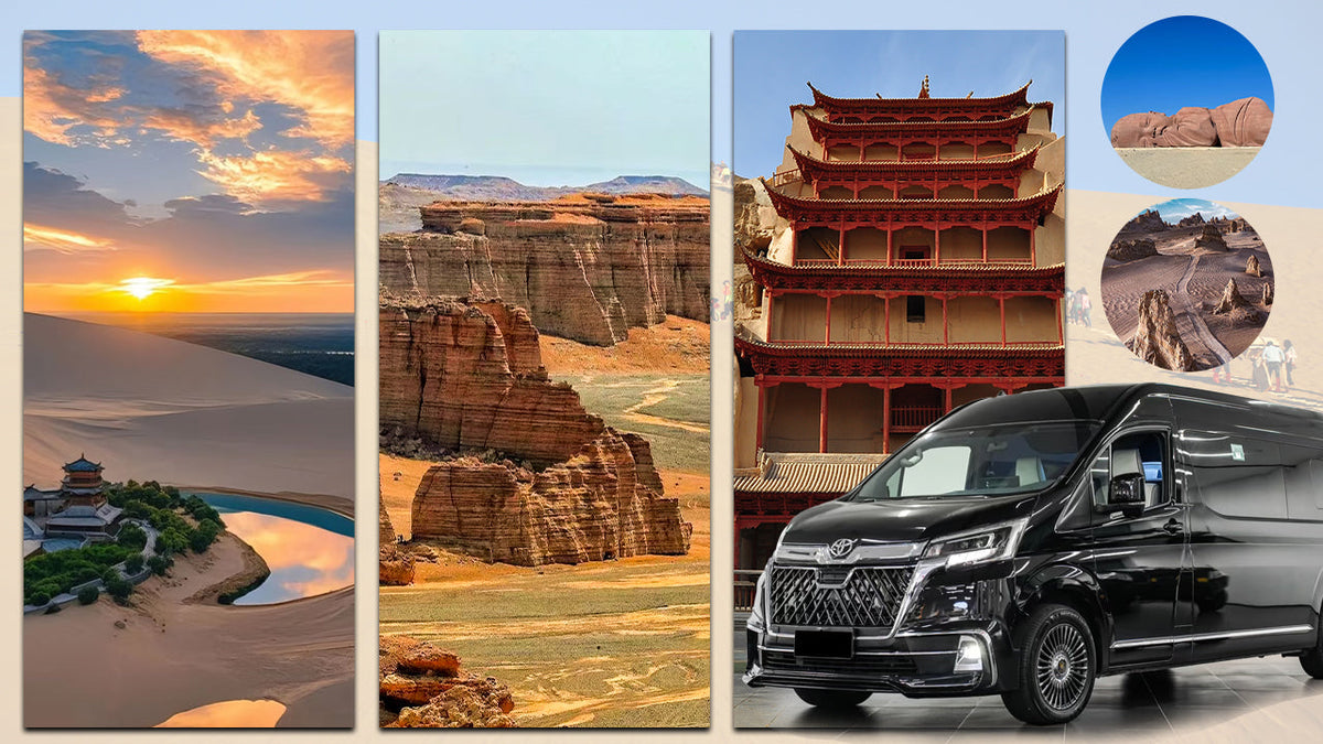 Chartered car tour Dunhuang one - day chartered car tour (optional Mogao Grottoes - Mingsha Mountain - Yumen Pass - Yardang Ghost City - Yulin Grottoes)